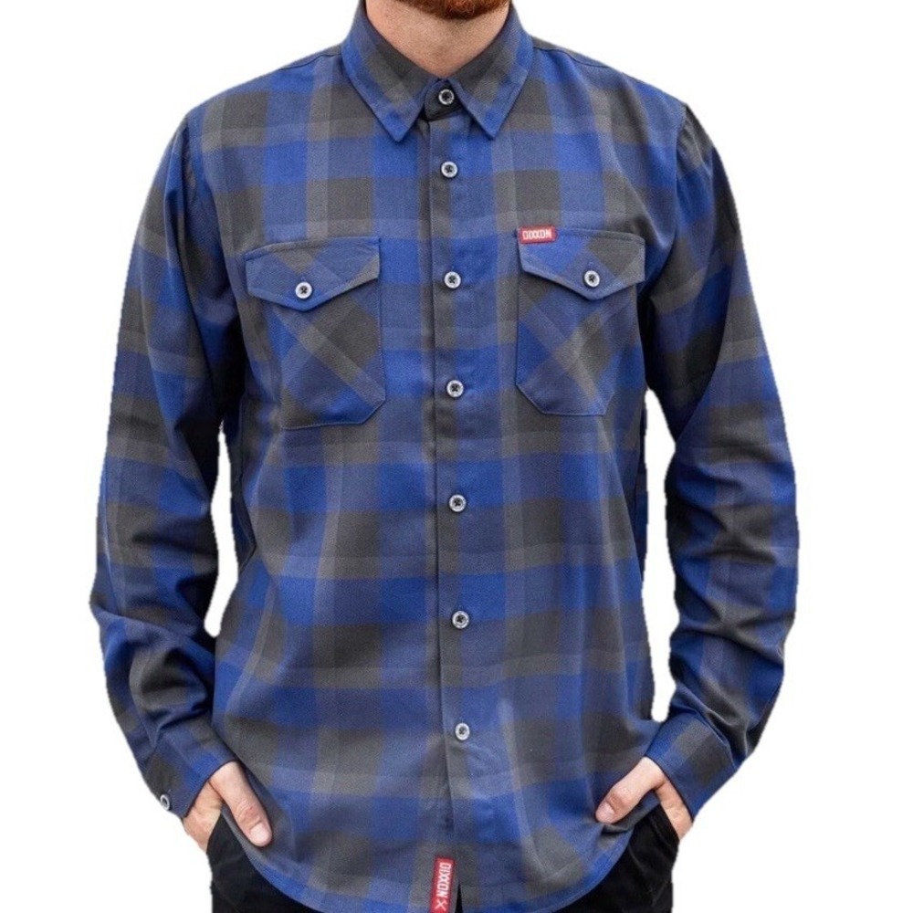 Dixxon Flannel The Roughneck‎ Blue Gray Plaid Limited Rare Men Size XS